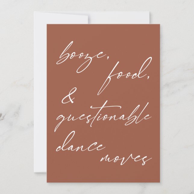 Carte Boissons, Nourriture et mouvements de danse  (Devant)