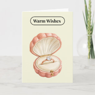 Carte Boîte à bijoux vintage rose coquillage & bague de