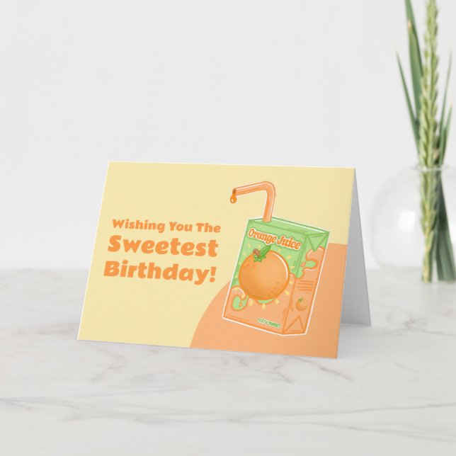 Carte Boîte à jus d'orange Anniversaire (Devant)