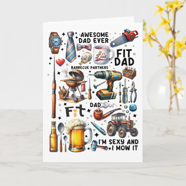 Carte Boîte à outils de la vie de papa (Fleur jaune)