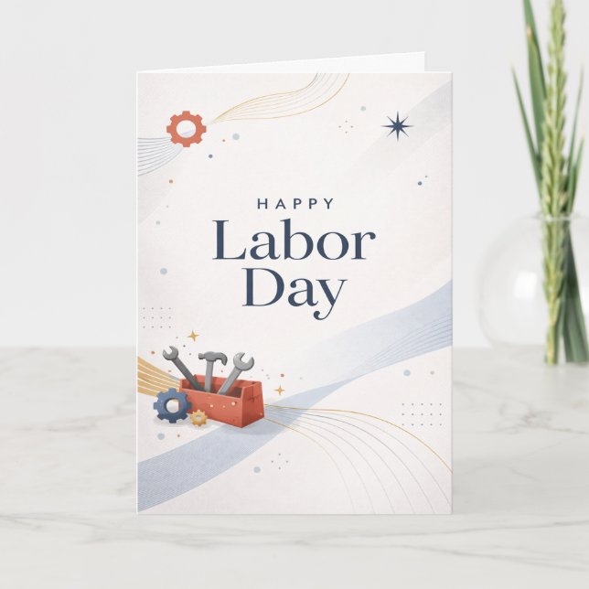 Carte Boîte à outils moderne Joyeuse fête du Travail (Devant)
