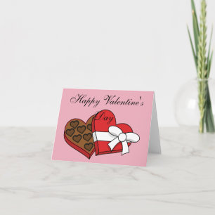 Carte Boîte de chocolats en forme de cœur pour la Saint-