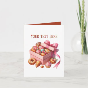Carte Boîte douce de pâtisserie mignonne personnalisable