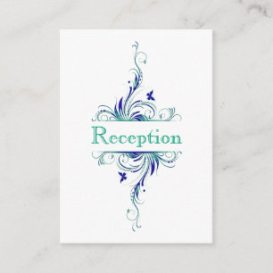 Carte Boîtier bleu vert Aqua Floral