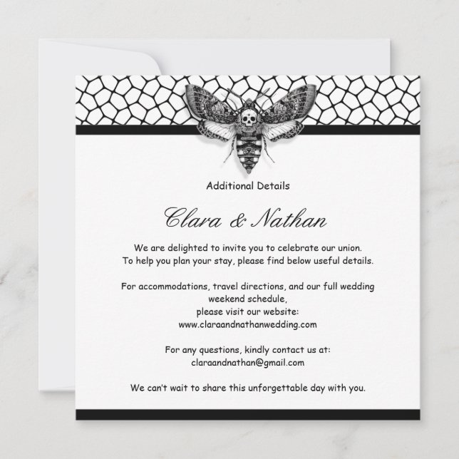 Carte Boîtier gothique Moth - Mariage romantique f (Devant)