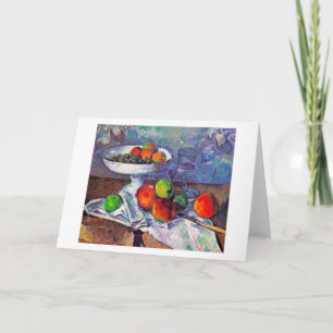 Carte Bol de fruits, Verre et Pommes, Cezanne