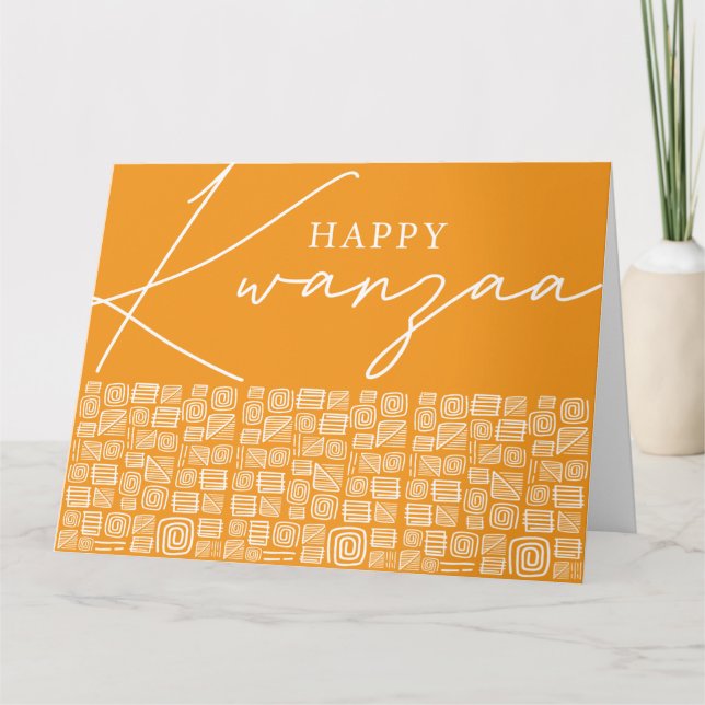Carte Bold Orange Happy Kwanzaa Single Photo Holiday (Devant)