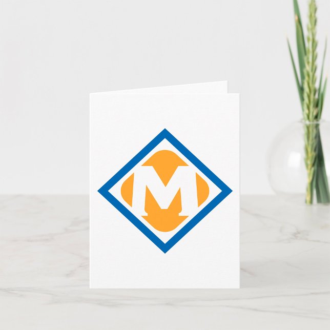 Carte Bold Retro Metro M Logo Emblème de transport urbai (Créateur téléchargé)