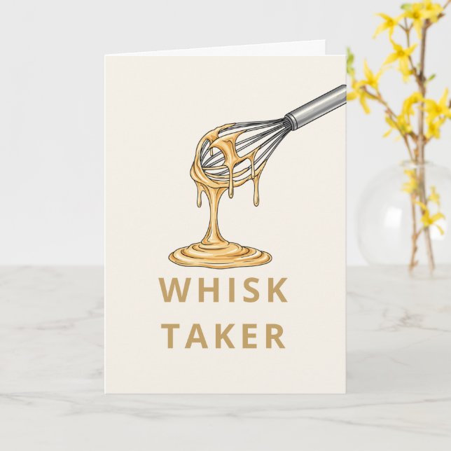 Carte Bold Sans Serif	Carte de vœux simple | whisk taker (Fleur jaune)