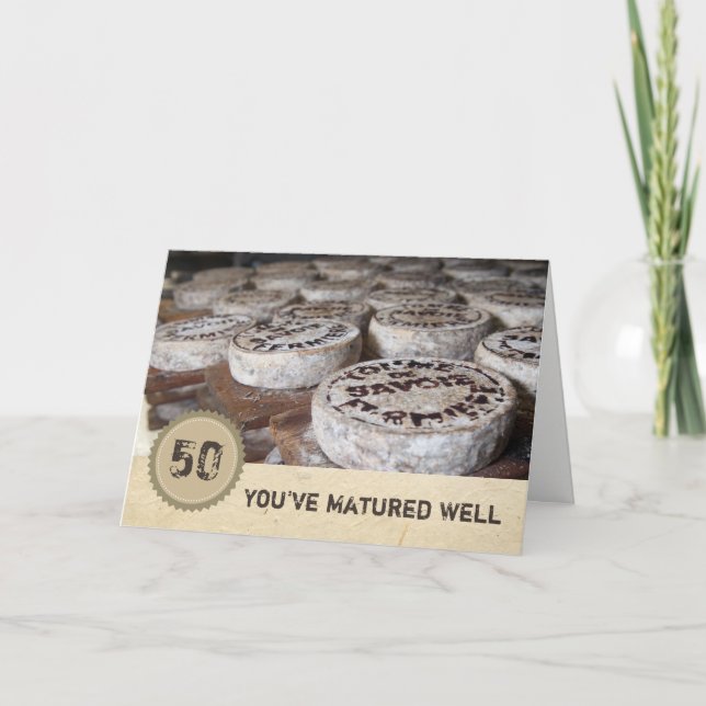 Carte Bon à 50 50e Anniversaire Fromage ancien (Devant)