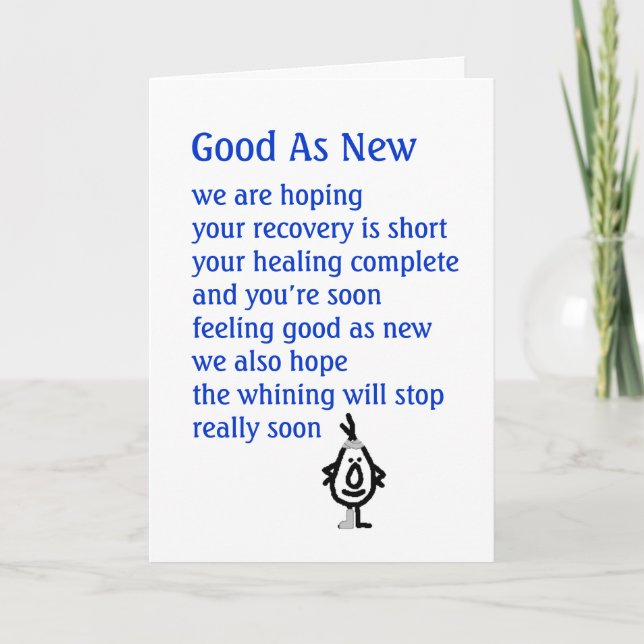 Carte Bon comme nouveau (Devant)