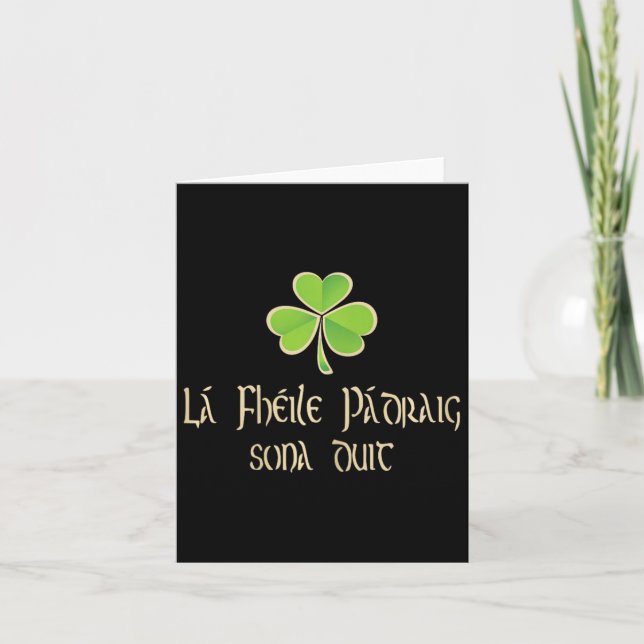 Carte Bon Jour de la Saint Patrick Pour Vous En Langue I (Devant)