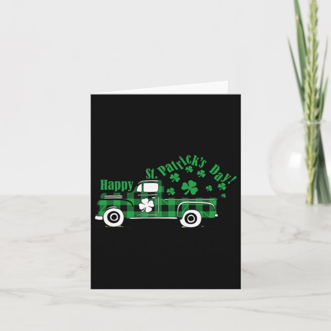 Carte Bon Jour de la Saint Patrick Ramasse Camion (Devant)