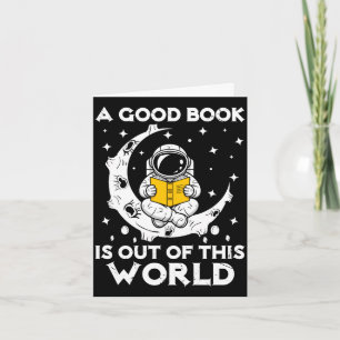 Carte Bon livre est hors de ce monde astronaute lune