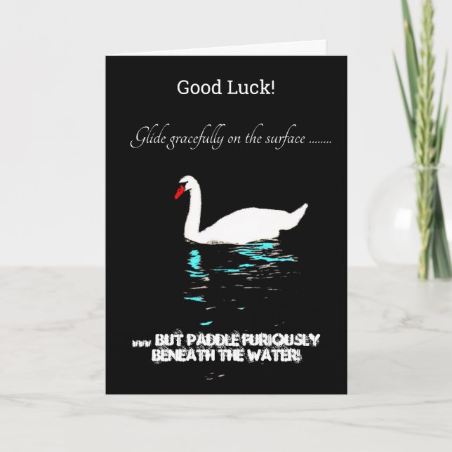 Carte Bon Luck Glide Swan gracieux (Devant)