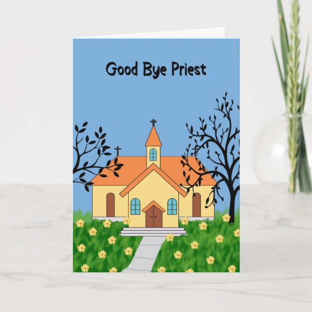 Carte Bon Prêtre de l'oeil avec l'Église (Devant)