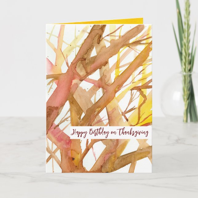 Carte Bon thanksgiving Anniversaire Automne Branches de  (Devant)