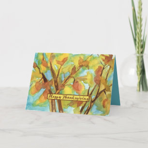 Carte Bon thanksgiving Arbres d'automne Feuilles d'autom