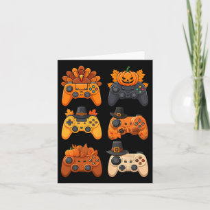Carte Bon thanksgiving Automne Contrôleurs de Jeux Turqu