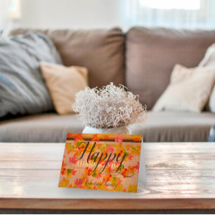 Carte Bon thanksgiving Automne Feuilles d'érable sur la 