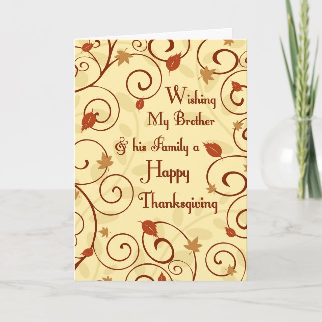 Carte Bon thanksgiving Brother & Family (Devant)