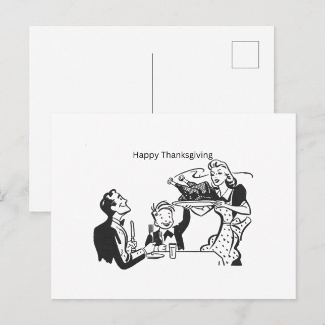 Carte bon thanksgiving, carte postale (Devant / Derrière)