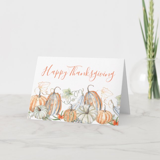 Carte Bon thanksgiving d'automne Citrouilles (Devant)