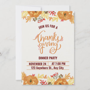 Carte bon thanksgiving d'invitation