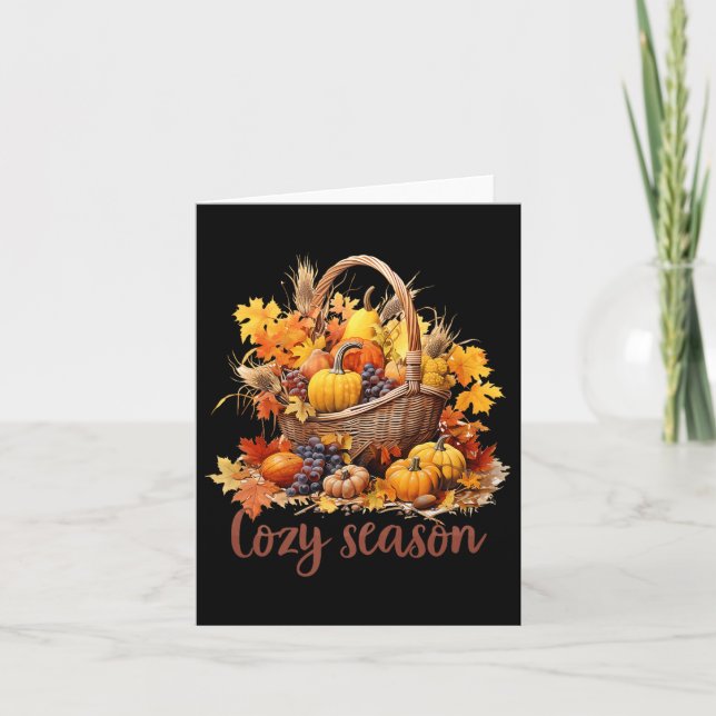 Carte Bon thanksgiving Fall Vibes Cosy Season Premium (Devant)