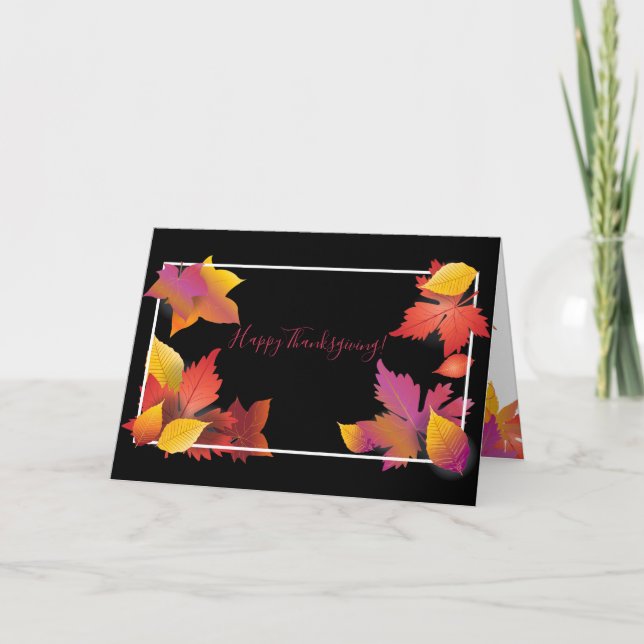 Carte Bon thanksgiving Fête, automne Feuilles d'érable (Devant)