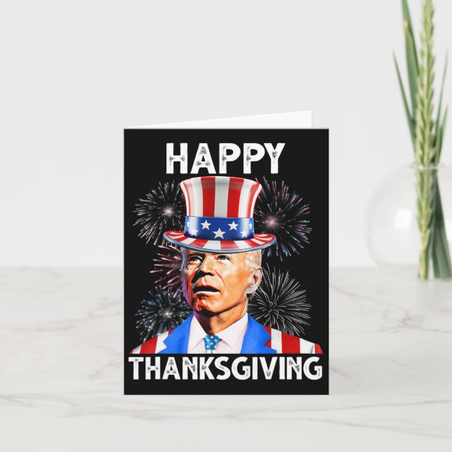 Carte Bon thanksgiving Joe Biden Firework Patriotique 4t (Devant)