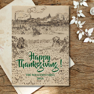 Carte Bon thanksgiving La récolte Vincent van Gogh