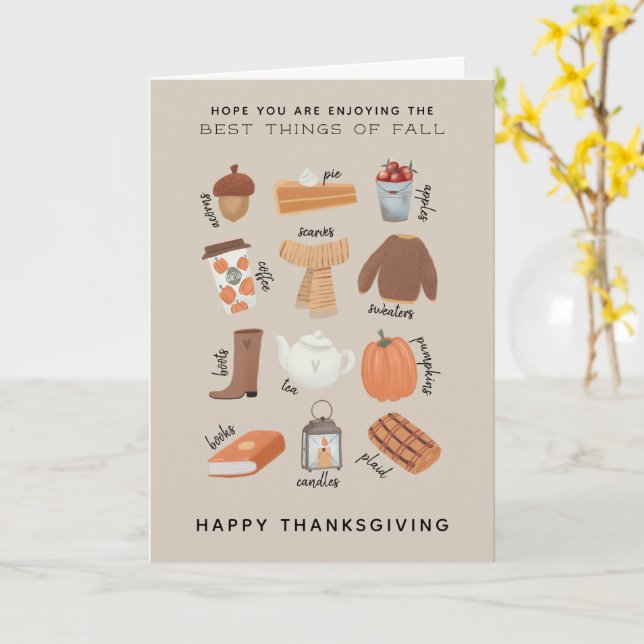 Carte Bon thanksgiving meilleur de l'automne (Fleur jaune)