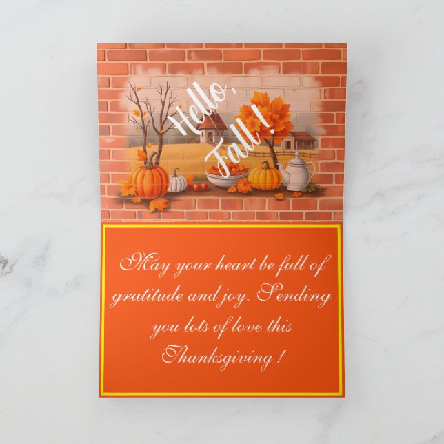 Carte Bon thanksgiving Moderne Belle Automne (Intérieur)