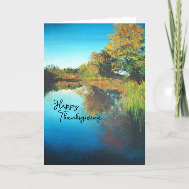 Carte Bon thanksgiving Paysage Automne (Devant)
