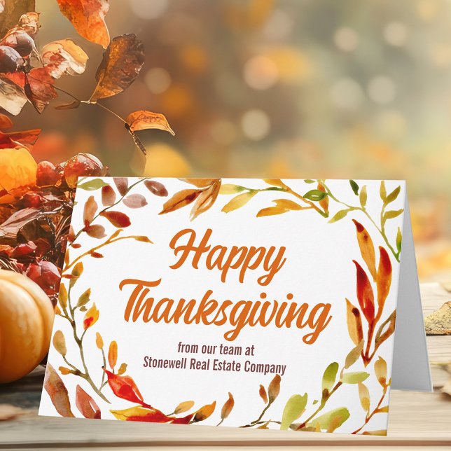Carte Bon thanksgiving personnalisé Société Feuilles d'a (Créateur téléchargé)