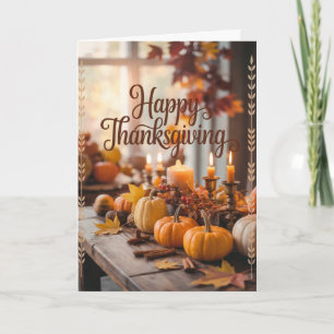 Carte Bon thanksgiving rustique