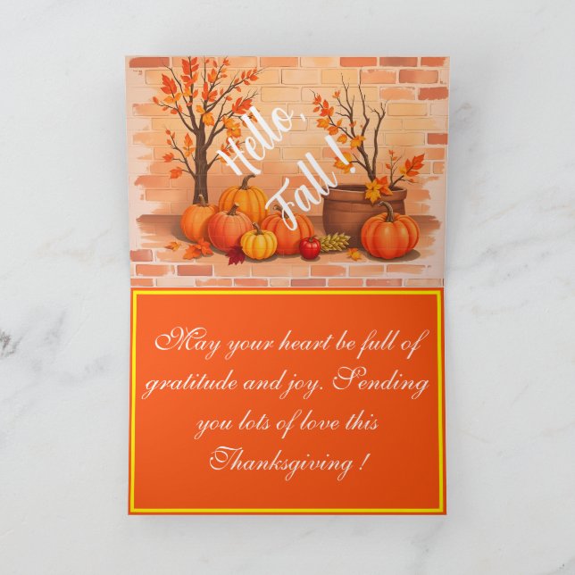 Carte Bon thanksgiving tendance belle automne (Intérieur)