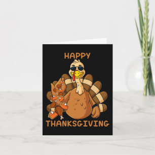 Carte Bon thanksgiving Turquie Jeter de la nourriture am