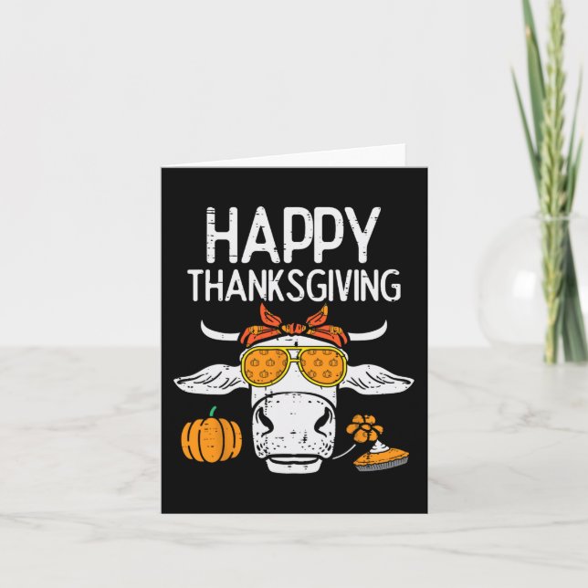 Carte Bon thanksgiving Vache Automne Automne Agriculteur (Devant)