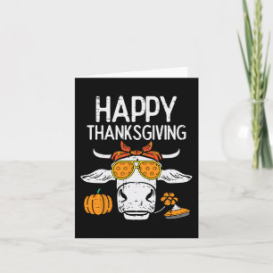 Carte Bon thanksgiving Vache Automne Automne Agriculteur