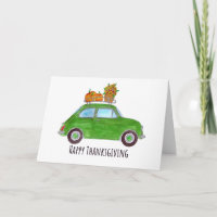 Bon thanksgiving vert Retro Fiat 500