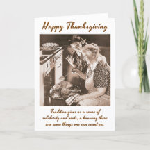 Carte bon thanksgiving Vintage Sepia Family Photo