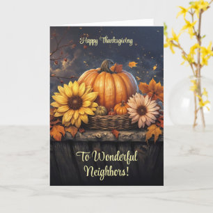 Carte Bon thanksgiving voisin ou voisin