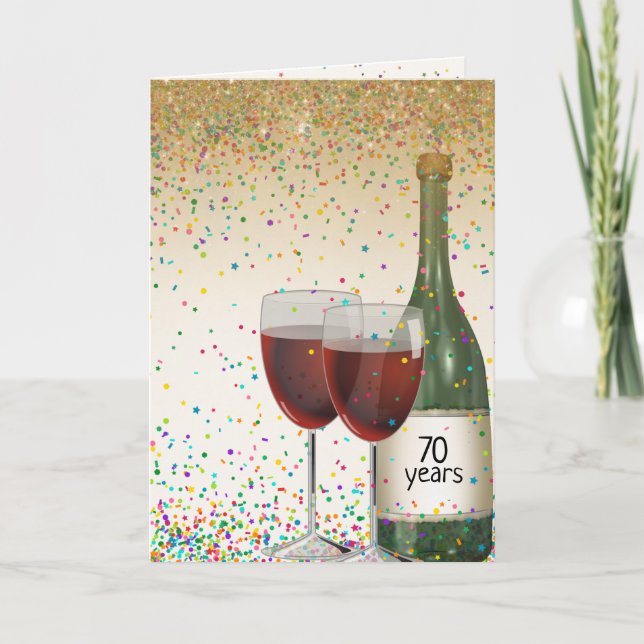 Carte Bon vin du 70e anniversaire (Devant)