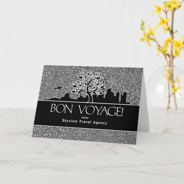 Carte Bon Voyage Agence de voyage Salutation d'affaires (Fleur jaune)
