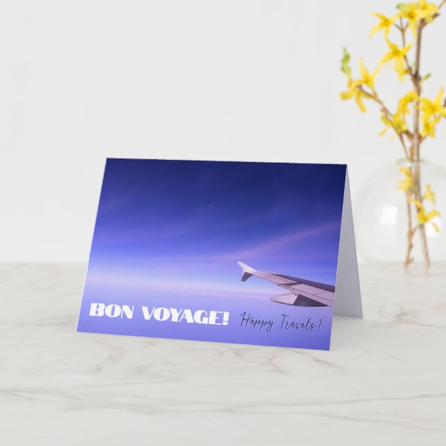 Carte Bon Voyage Bonne Voie Voyage (Fleur jaune)