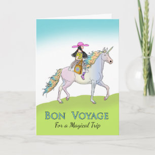 Carte Bon Voyage Magique Voyage Unicorn