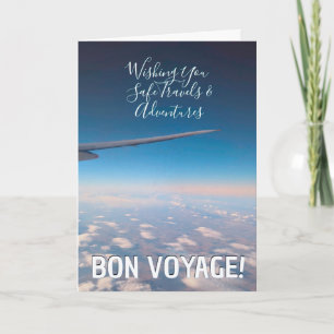 Carte Bon voyage ! Vœux de bons voyages Vue du siège côt