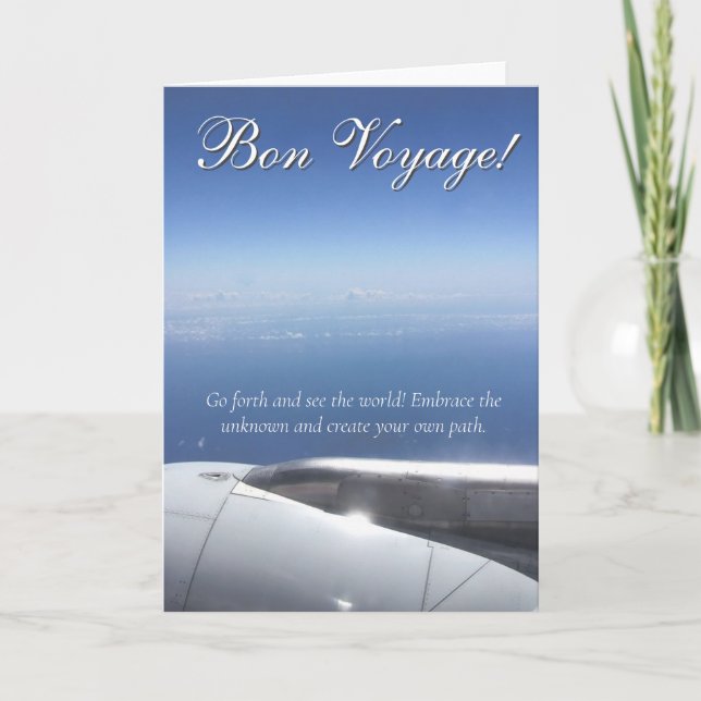 Carte Bon voyage ! Vœux de voyage heureux et en toute sé (Devant)